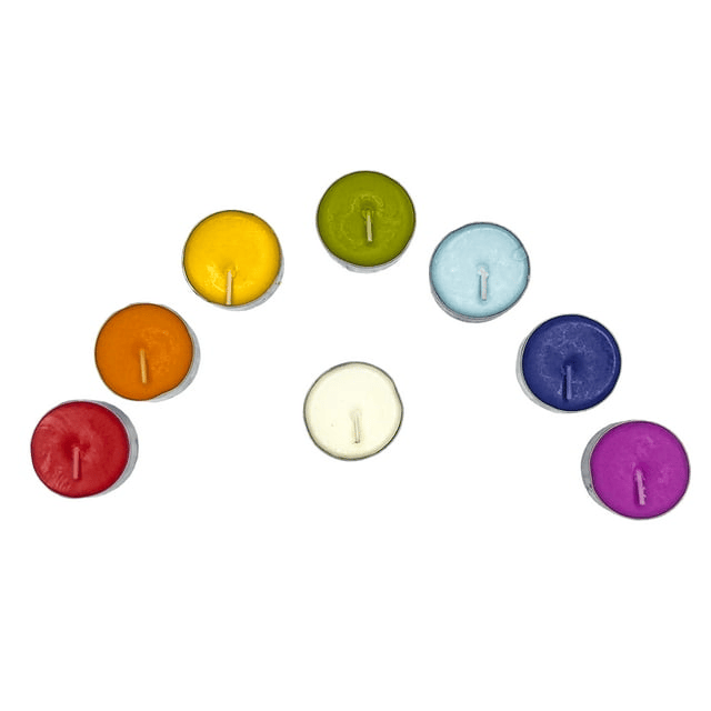 16 Chakra Scented Colored Tealight Candles Meditation Set
