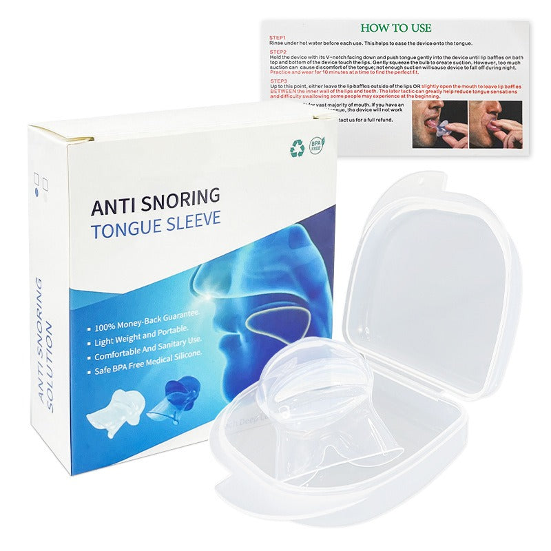 Anti Snoring Tongue Sleeve Silicone Sleep Breathing Device
