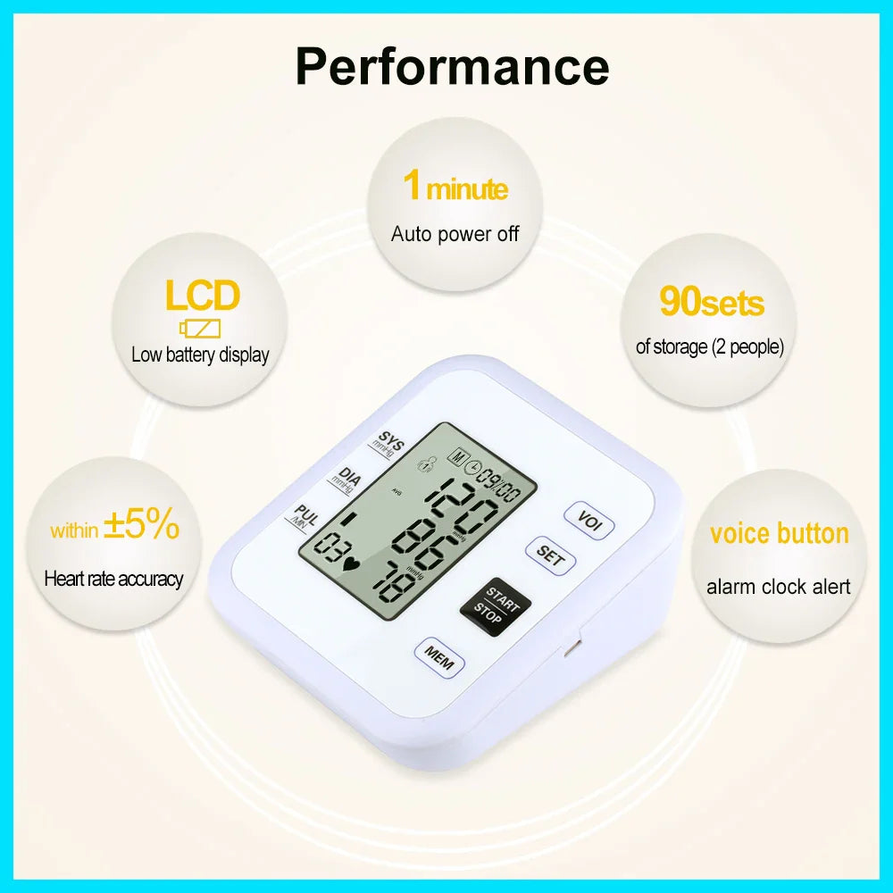 Health Care Arm Blood Pressure Monitor Pulse Meter
