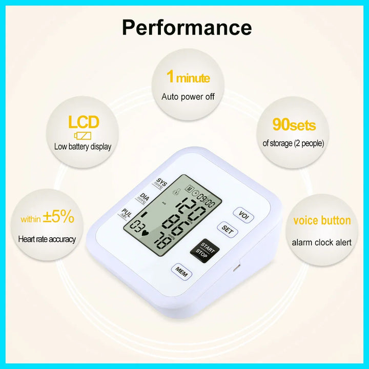 Health Care Arm Blood Pressure Monitor Pulse Meter