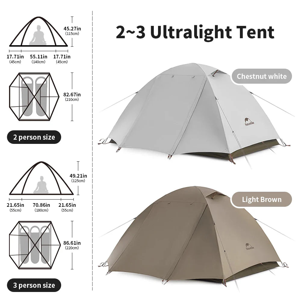 Naturehike 2-3 Person Waterproof Ultralight Camping Tent