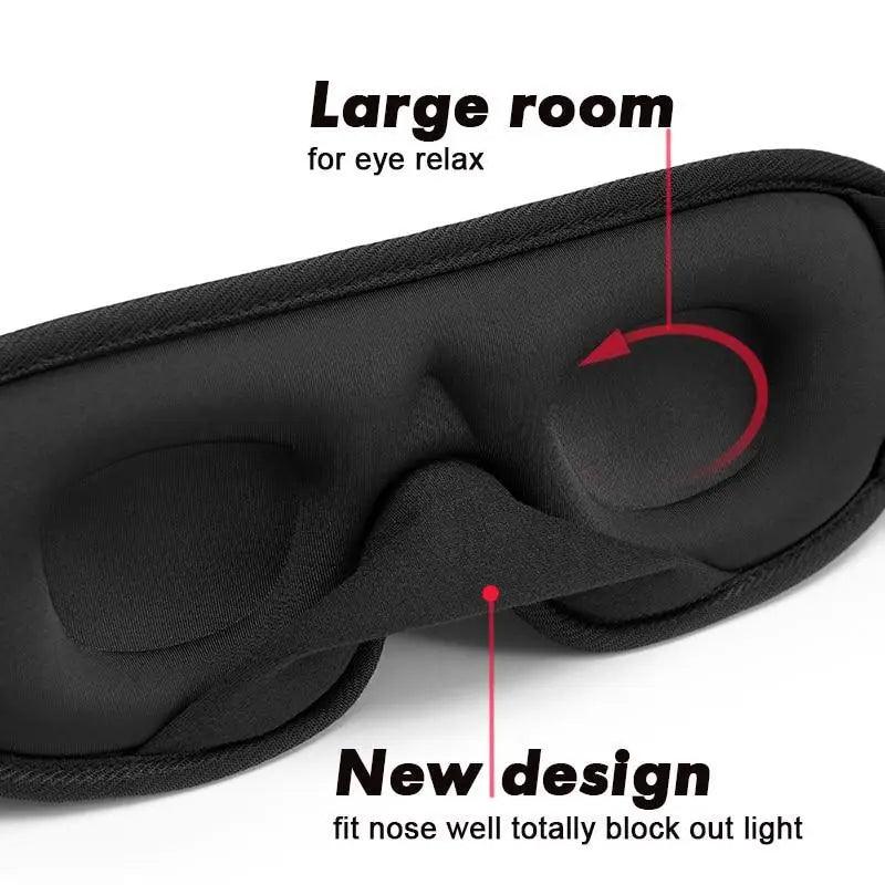 Black Soft Padded Adjustable Sleeping Eye Mask
