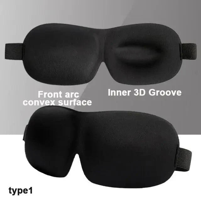 Black Soft Padded Adjustable Sleeping Eye Mask