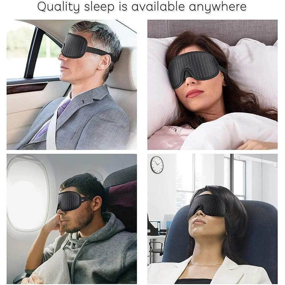 Black Soft Padded Adjustable Sleeping Eye Mask