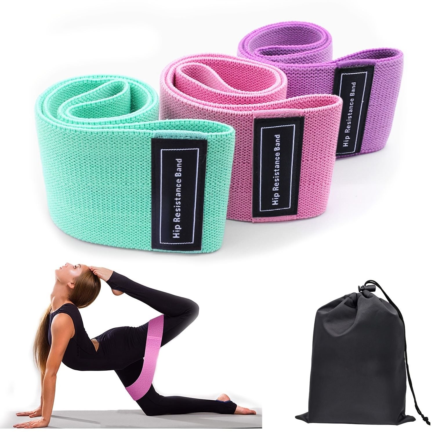 3pcs Resistance Bands Leg Butt Workout Set