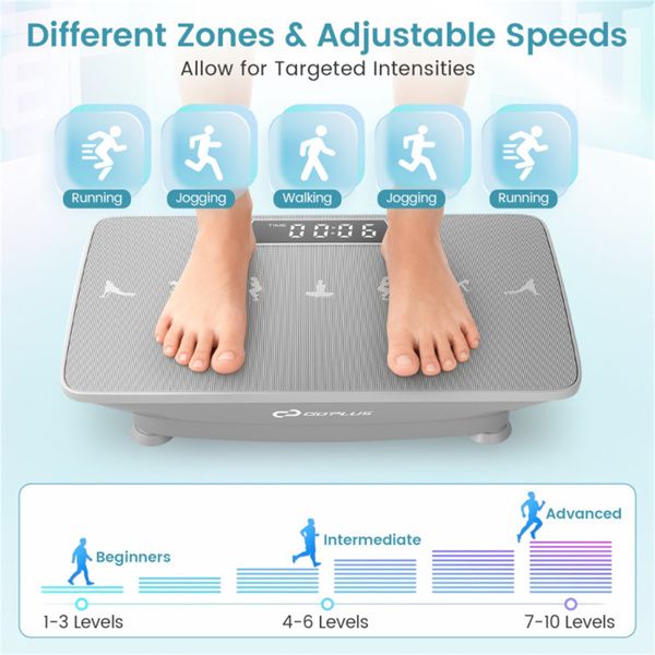 Gray Full Body Vibration Plate Exercise Machine