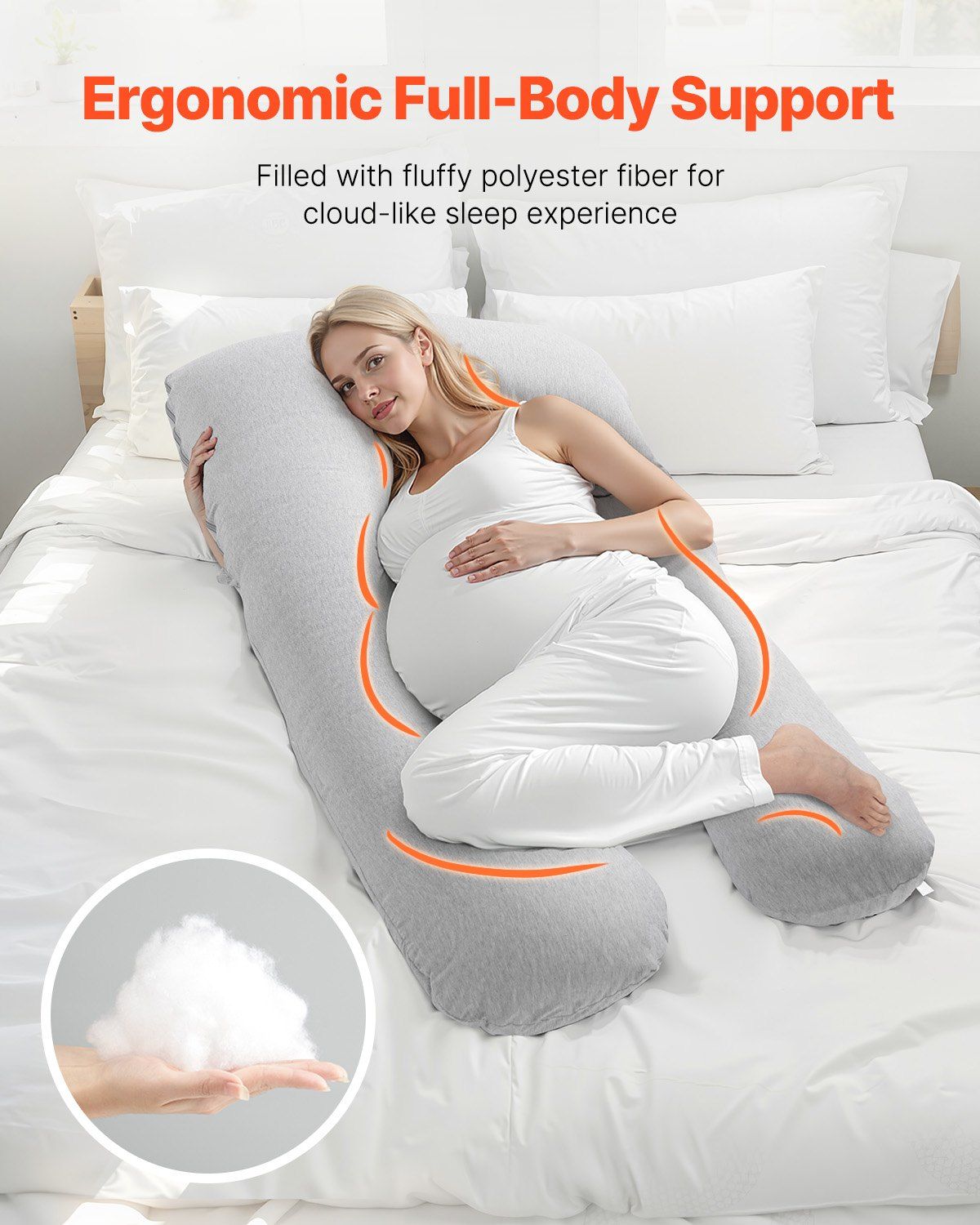 U Shaped Full Body Pregnancy Maternity Support Pillow