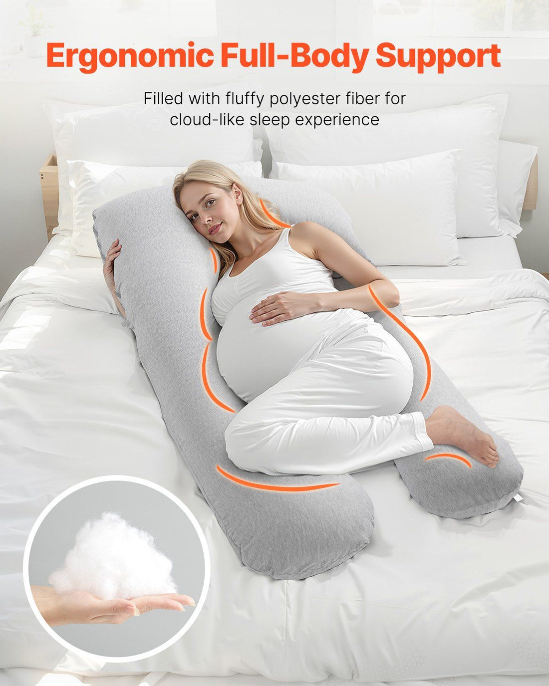 U Shaped Full Body Pregnancy Maternity Support Pillow