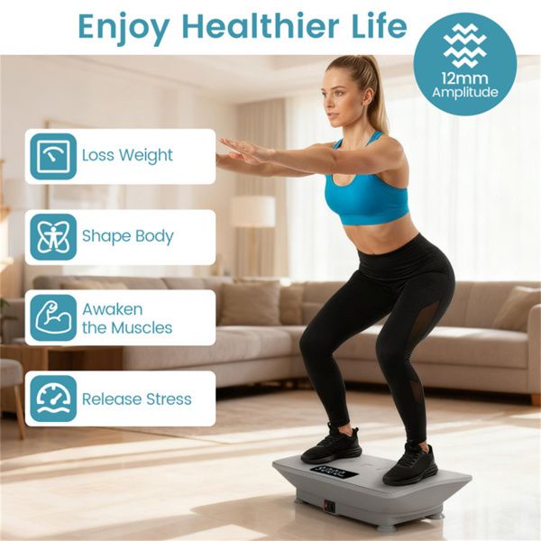 Gray Full Body Vibration Plate Exercise Machine