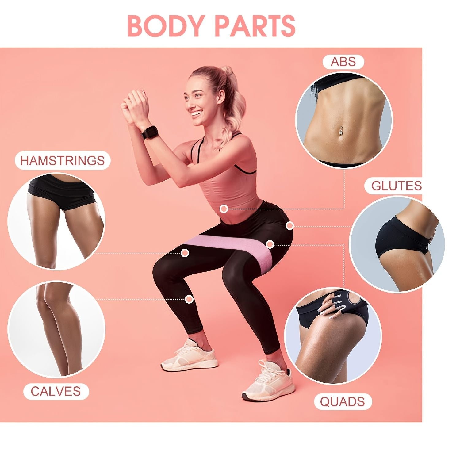 3pcs Resistance Bands Leg Butt Workout Set