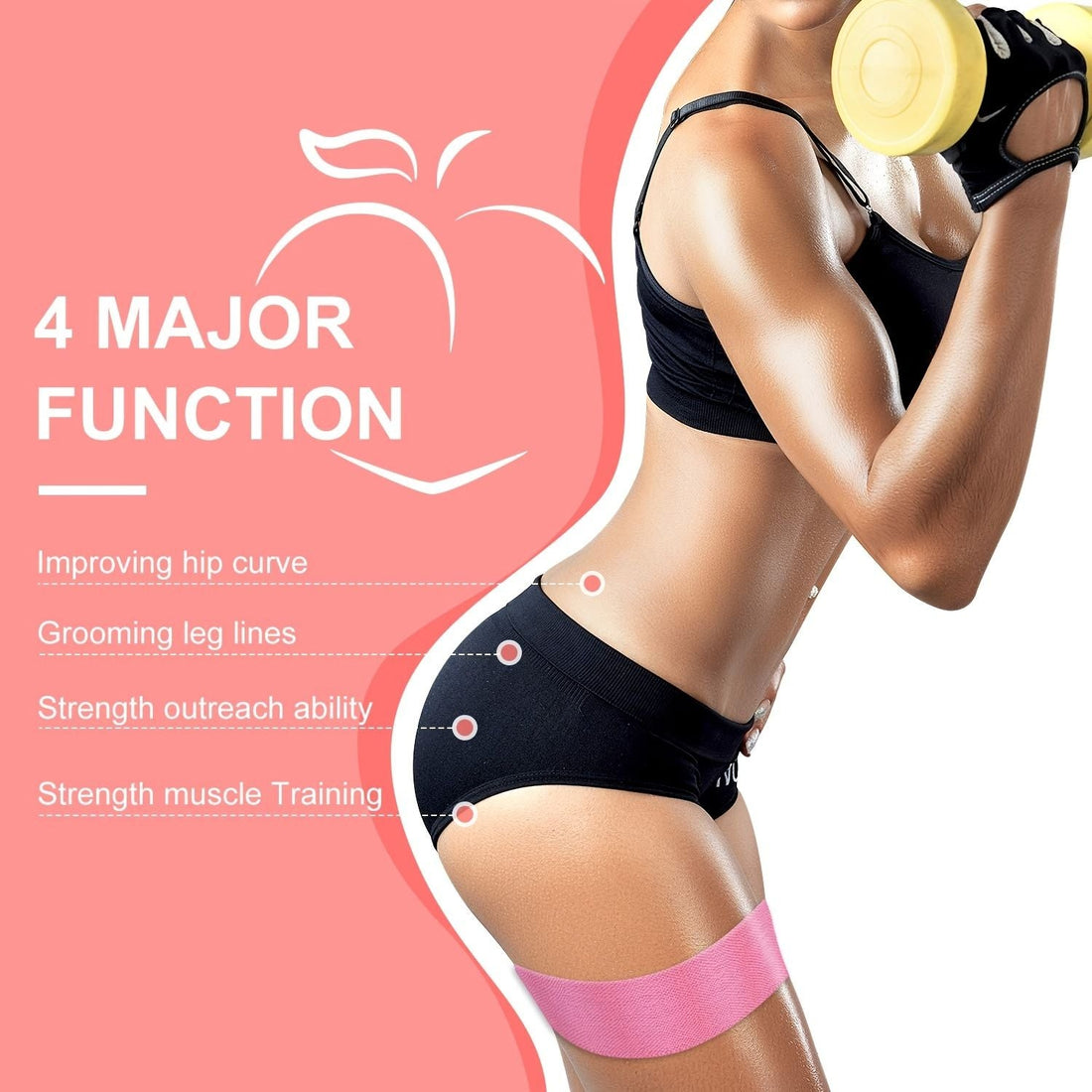 3pcs Resistance Bands Leg Butt Workout Set