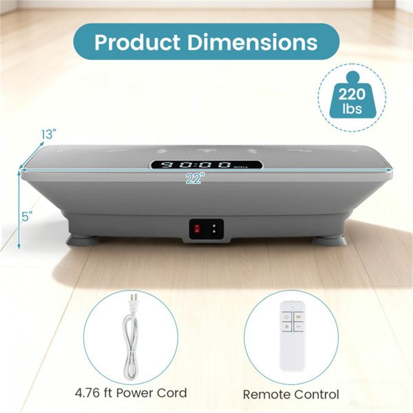 Gray Full Body Vibration Plate Exercise Machine
