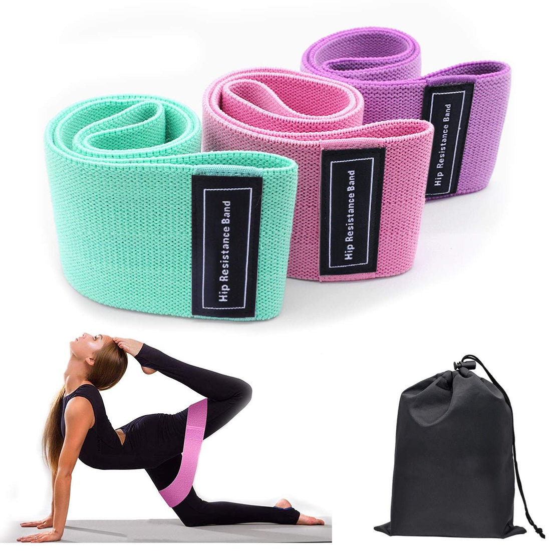 3pcs Resistance Bands Leg Butt Workout Set