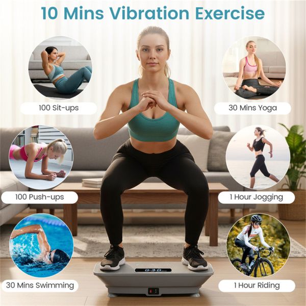 Gray Full Body Vibration Plate Exercise Machine