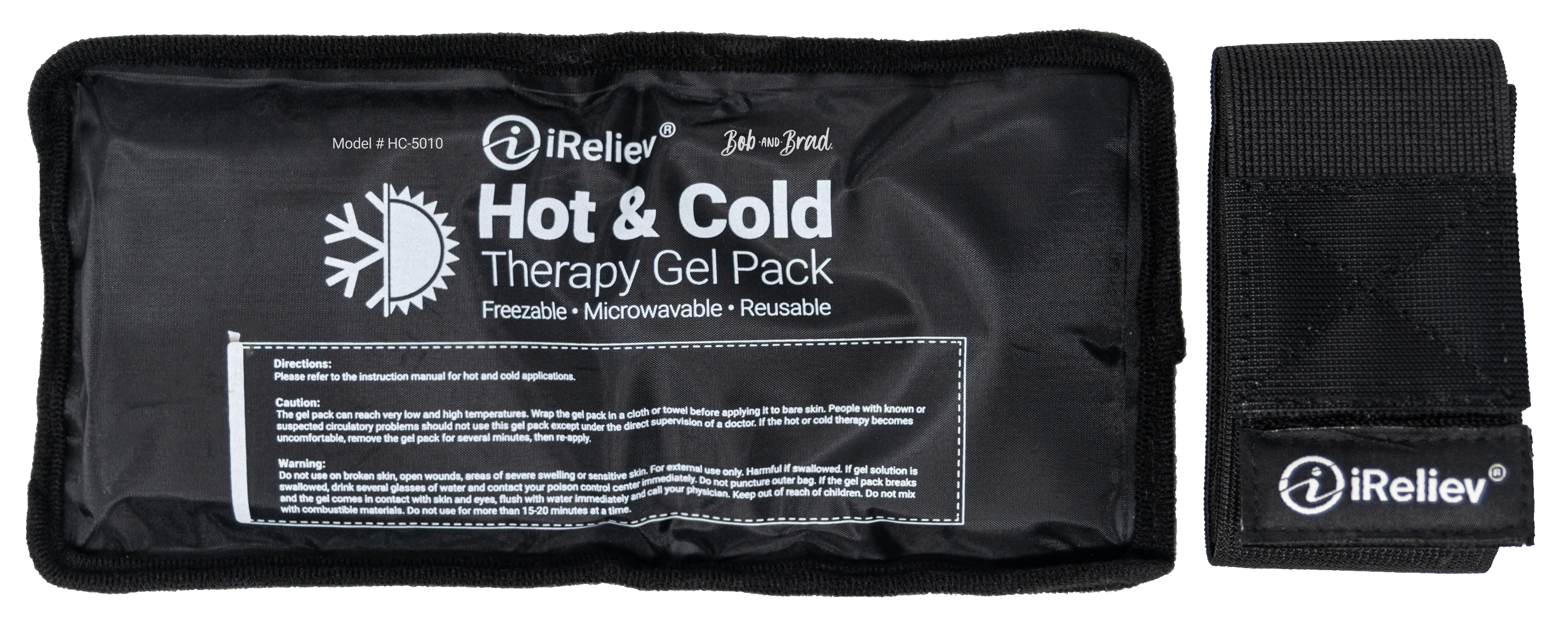 Premium Reusable Hot and Cold Therapy Gel Pack with Securement Straps