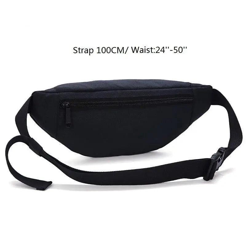 Simple Black Running Cycling Fanny Pack Waist Bag