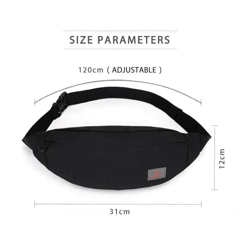 Simple Black Running Cycling Fanny Pack Waist Bag