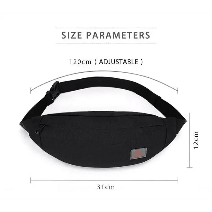 Simple Black Running Cycling Fanny Pack Waist Bag