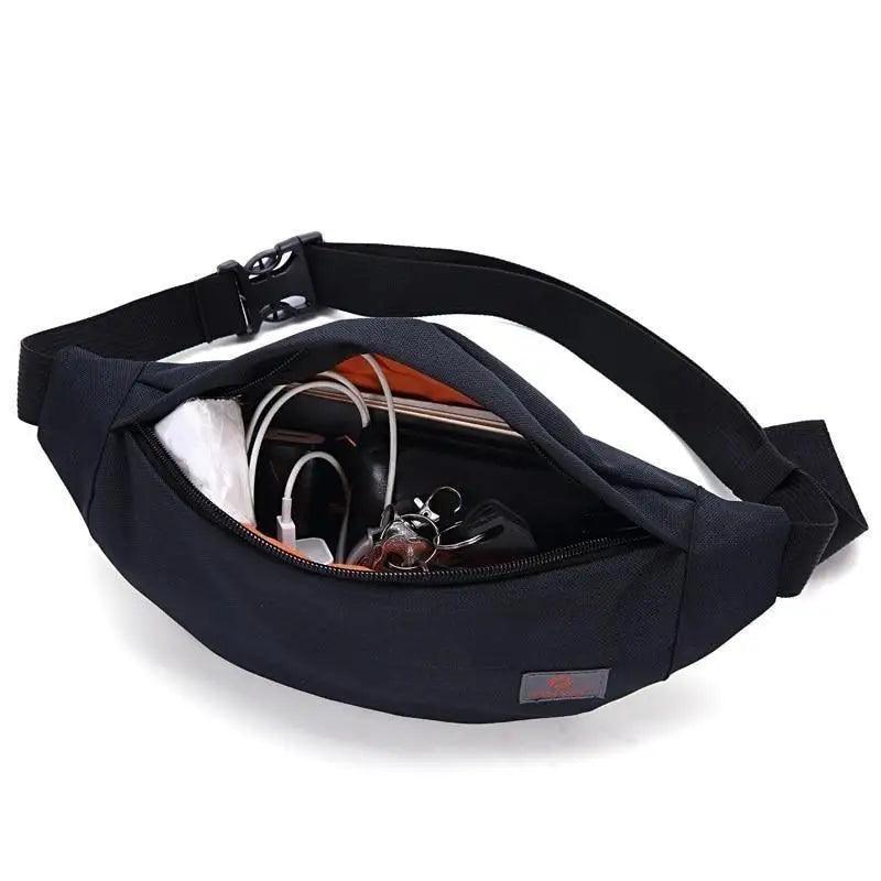 Simple Black Running Cycling Fanny Pack Waist Bag
