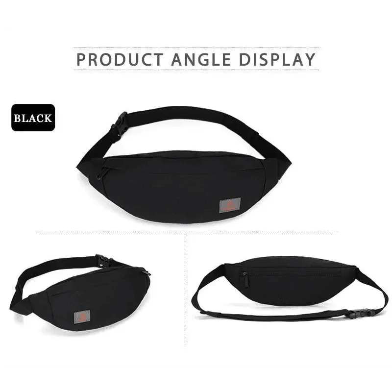 Simple Black Running Cycling Fanny Pack Waist Bag