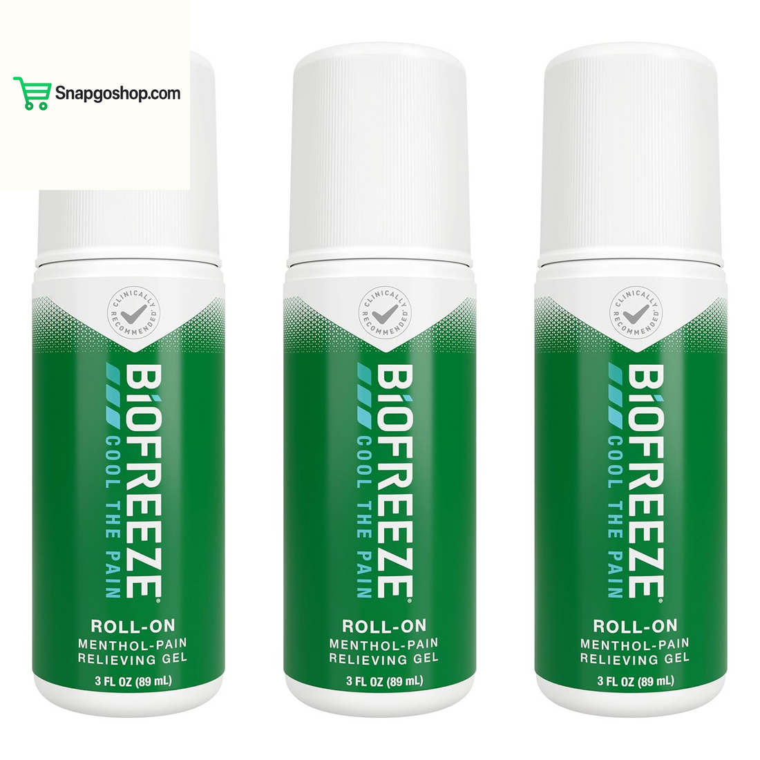 Roll on Pain Relief for Knee, Neck, Hip, Joint, Shoulder, & Simple Backache, Arthritis Pain Reliever, Sore Muscle Relief, Roll on Menthol Gel 3 Fl Oz (Pack of 3)